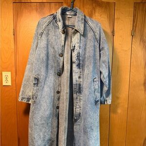 Guess Blue Denim Trench Coat
